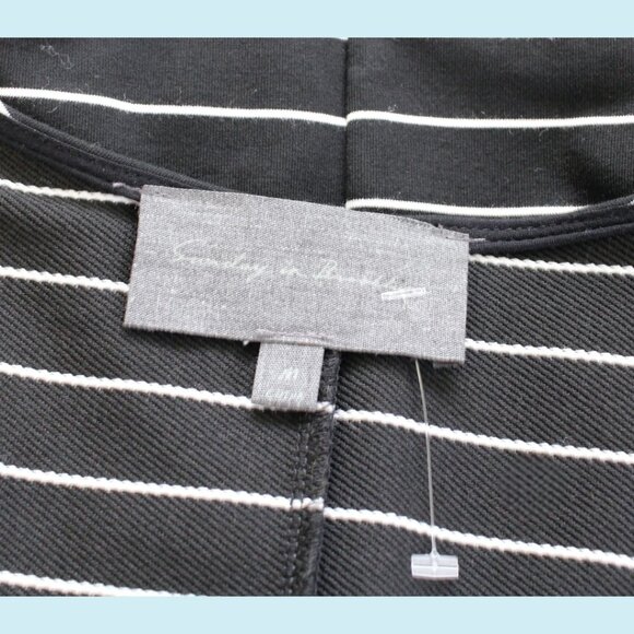 Anthropologie Sunday in Brooklyn Dress Medium Black Striped Bell Sleeve NWOT - Picture 7 of 10